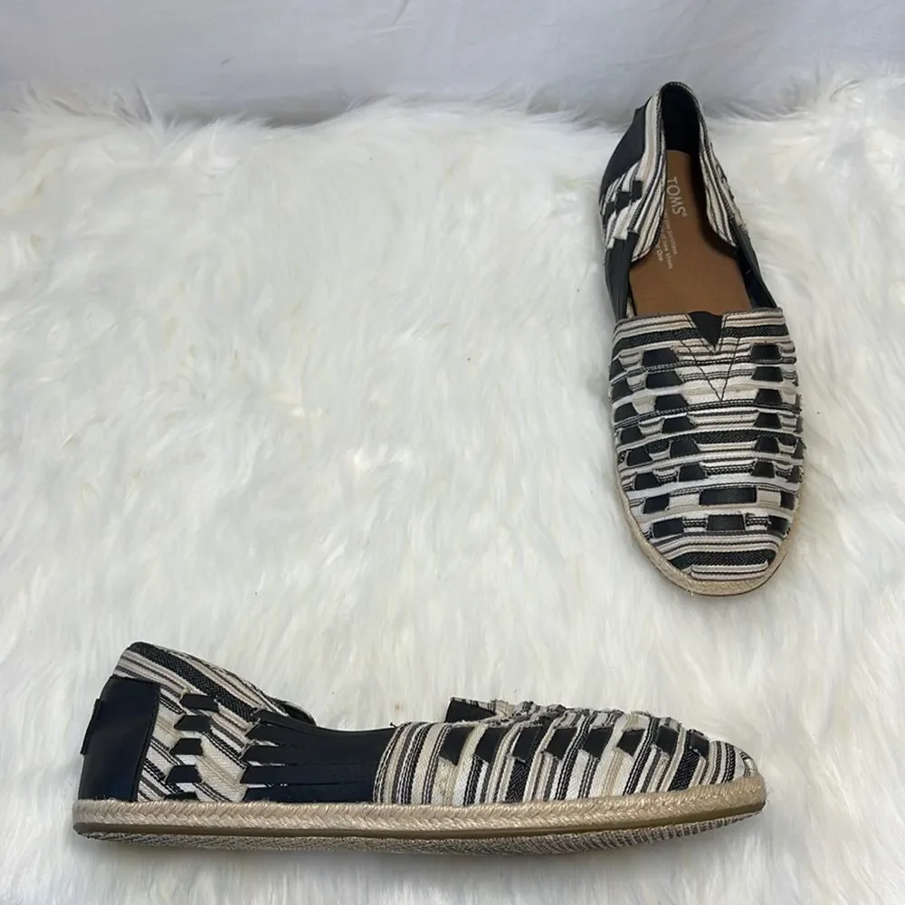 Toms Alpargata Woven Leather/Fabric Espadrille Huraches‎ Sz 11